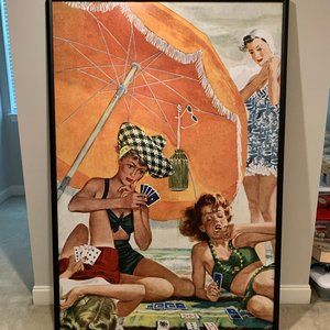 Alex Ross "Card Game at the Beach" Framed Print